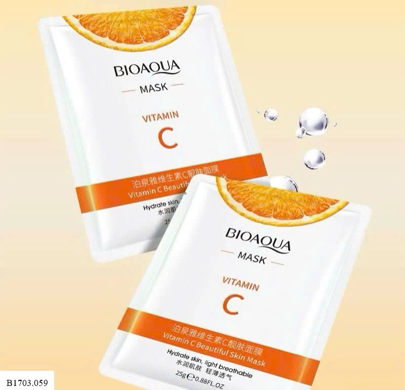 MẶT NẠ VITAMIN C BIOAQUA   Sỉ 60k/ 1 sét 20 chiếc 