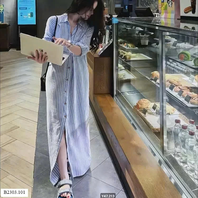 VÁY SƠMI KẺ hãng KASLEAD  Sỉ 235