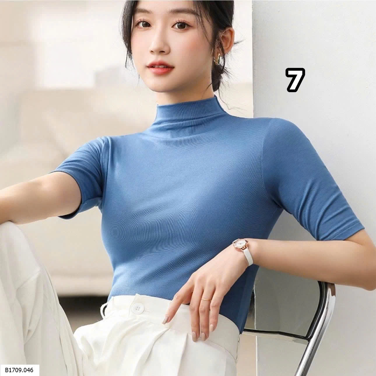 Áo thun cổ cao tay cộc   Giá sỉ 66k/c