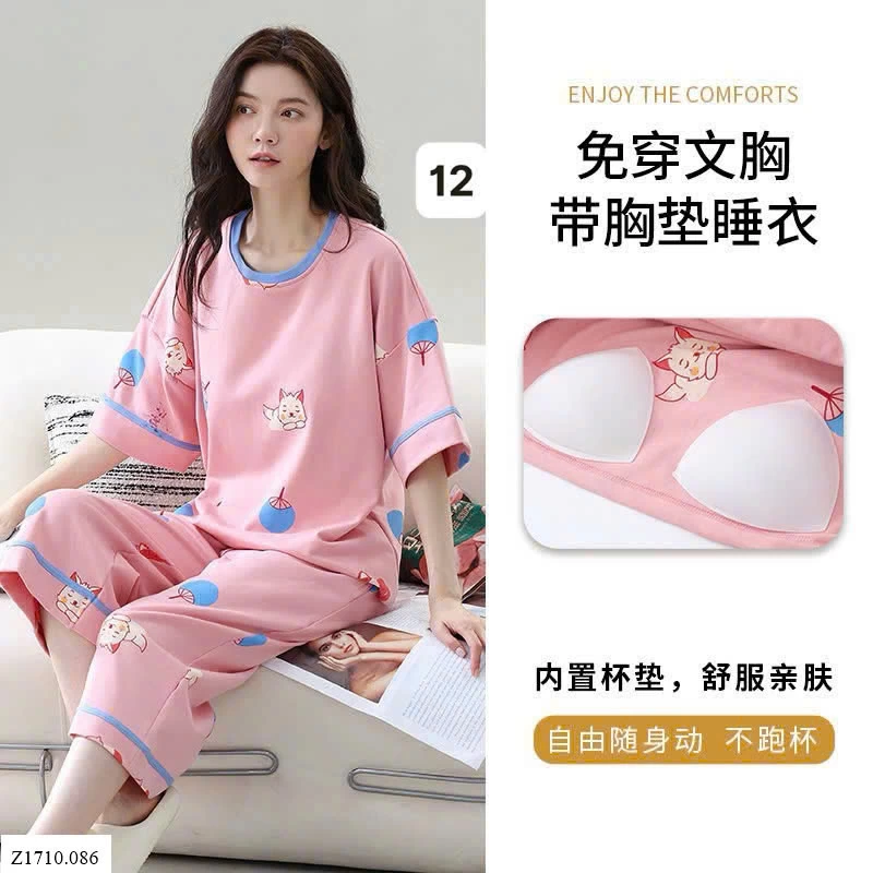 BỘ COTTON LỬNG KÈM ĐỆM NGỰC   Sỉ 113k