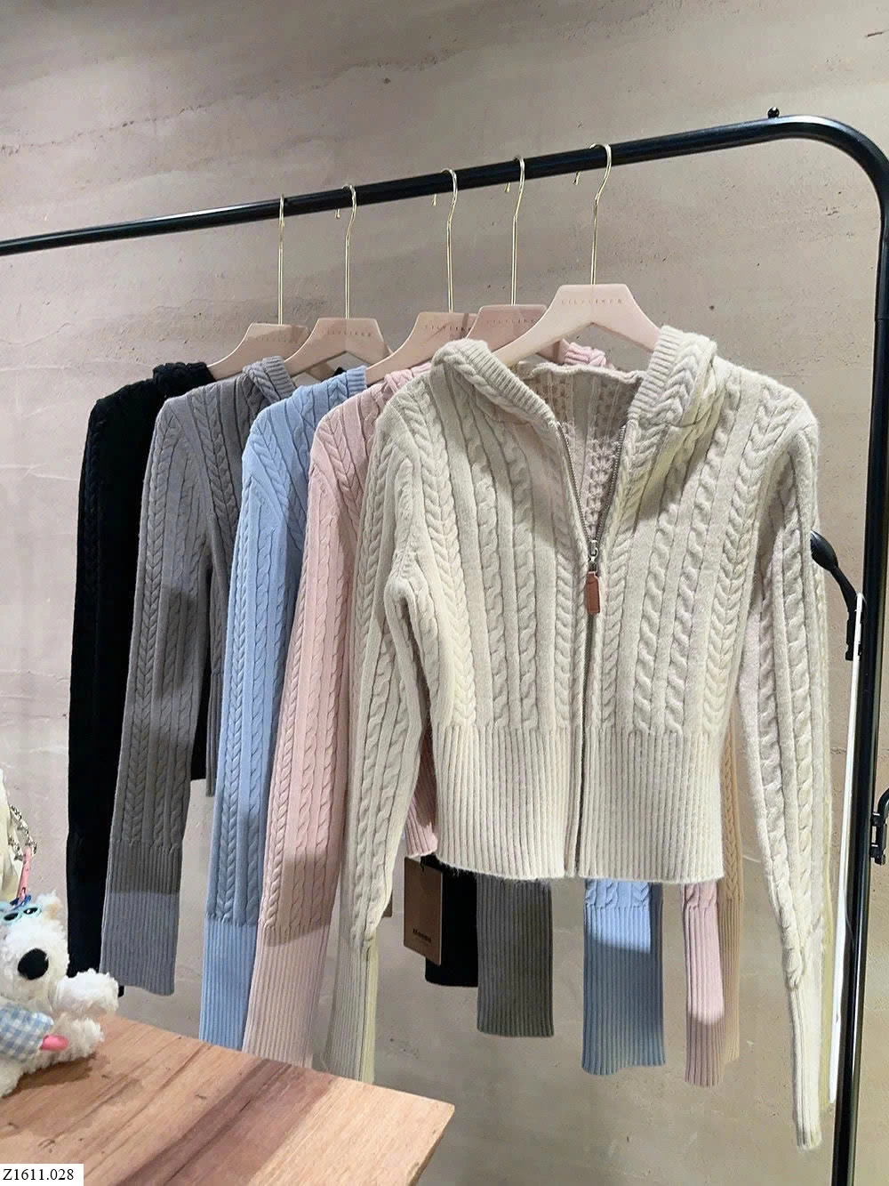 ÁO CARDIGAN KÉO KHOÁ KÈM MŨ Sỉ 139k