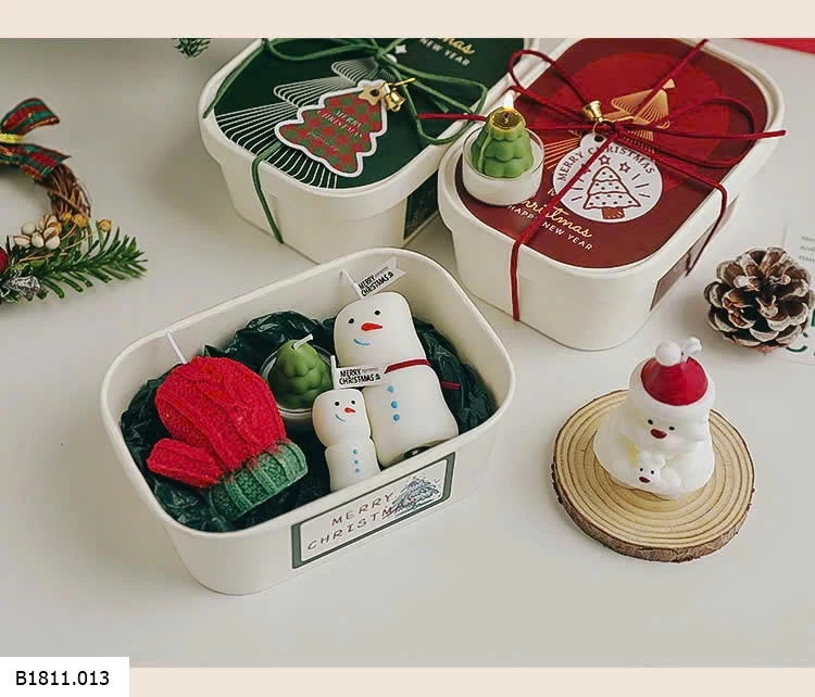 HỘP QUÀ NẾN DECOR NOEL Giá sỉ 80k