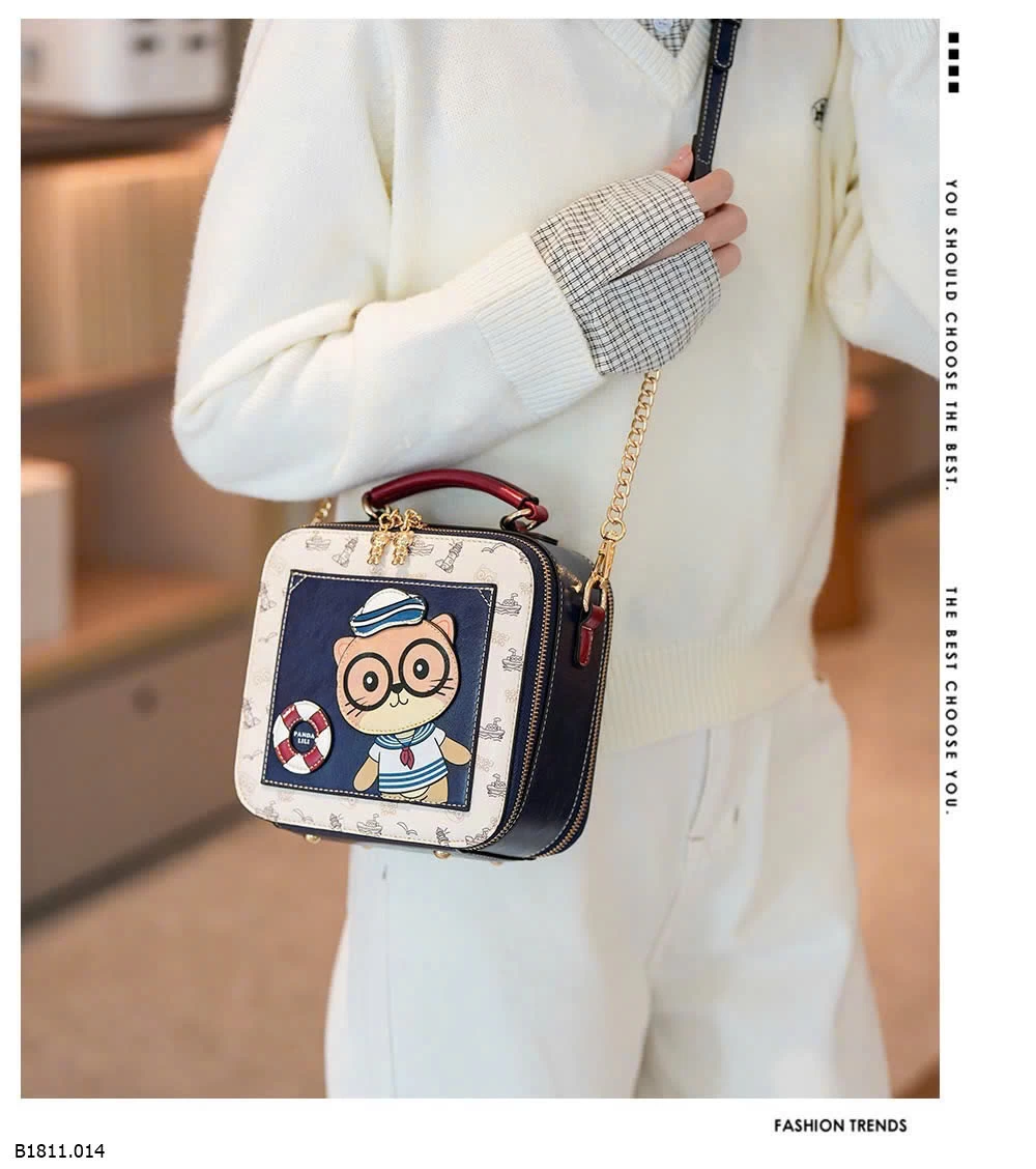 TÚI DA FORM VUÔNG HÌNH MÈO BEIBAOBAO  Giá sỉ 270k