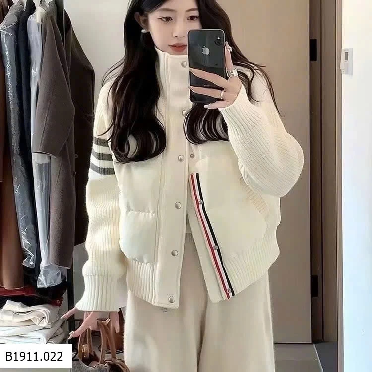 ÁO KHOÁC LEN PHỐI PHAO CAO CẤP Giá sỉ 270k