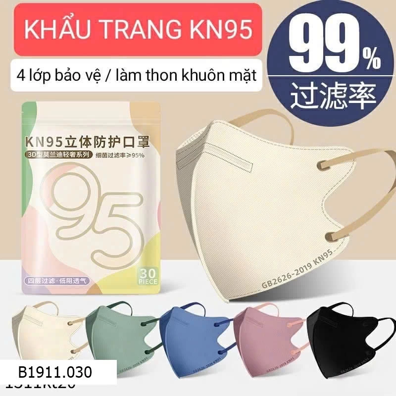 PACK 100C KHẨU TRANG MORANDI KN95 Giá sỉ 85k
