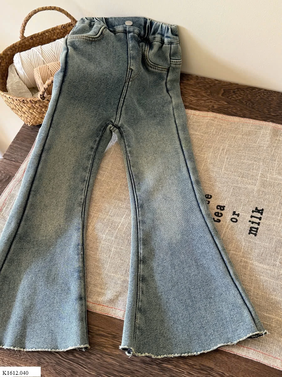 QUẦN JEANS ỐNG LOE BÉ GÁI LÓT NỈ SIÊU ẤM Sỉ 178k