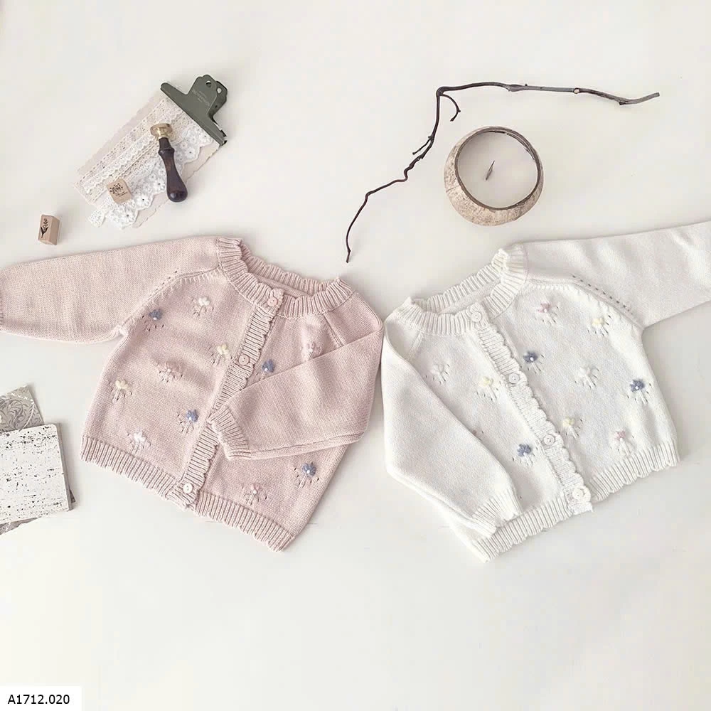 ÁO LEN THÊU HOA SIZE NHÍ Giá sỉ 205k