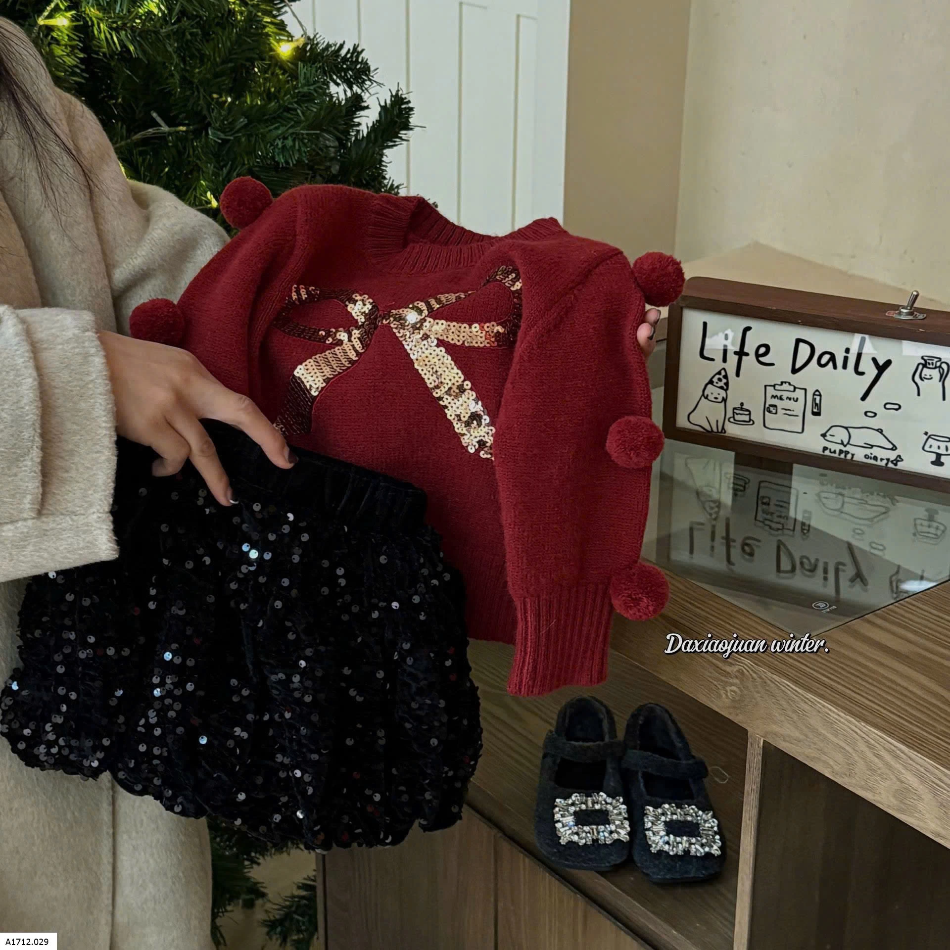 CHÂN VÁY NHUNG SEQIUN CHO BÉ Giá sỉ sz 90-130: 169k sz 140-150: 194k