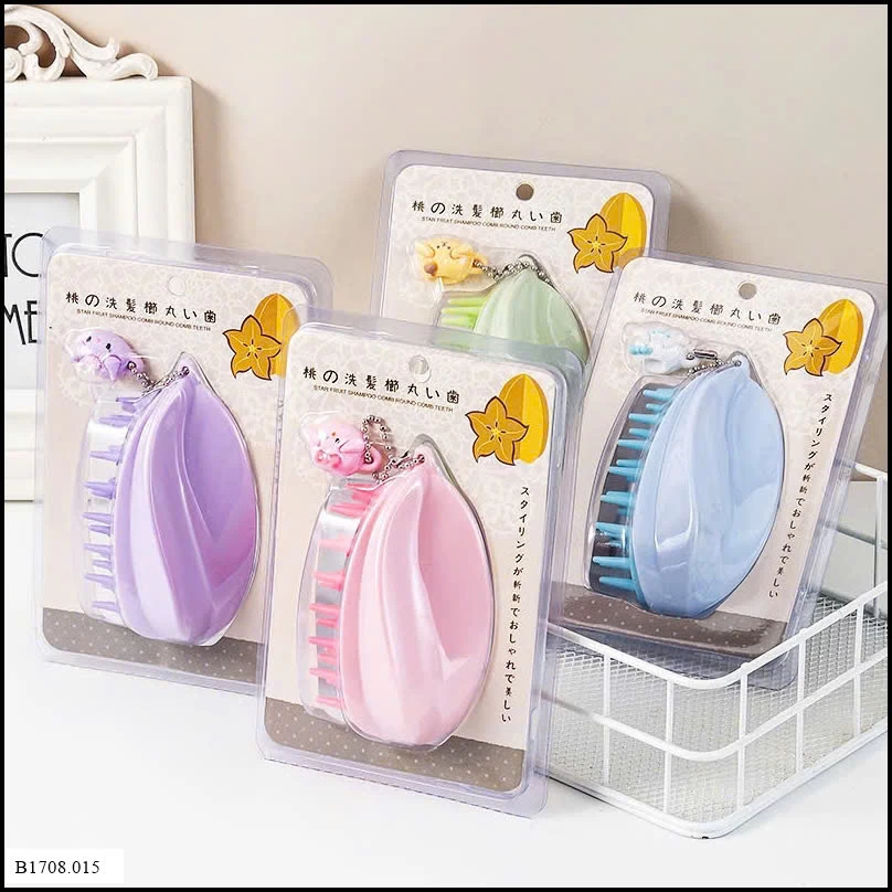 LƯỢC MASSAGE SILICON HÌNH QUẢ KHẾ Giá sỉ 40k/2c