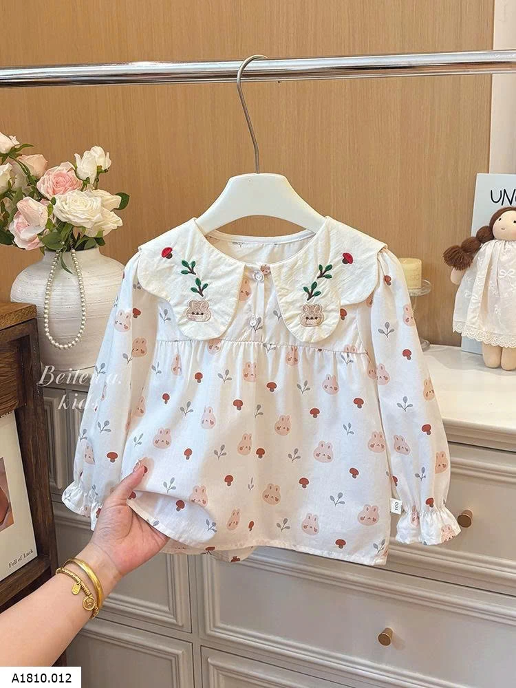 Áo babydoll cổ sen thỏ bg    Giá sỉ 84k