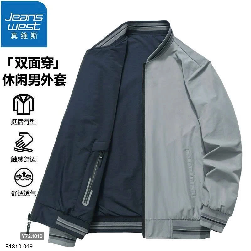 ÁO BOMBER NAM 2 Mặt  – JEANSWEST  Giá sỉ 340k