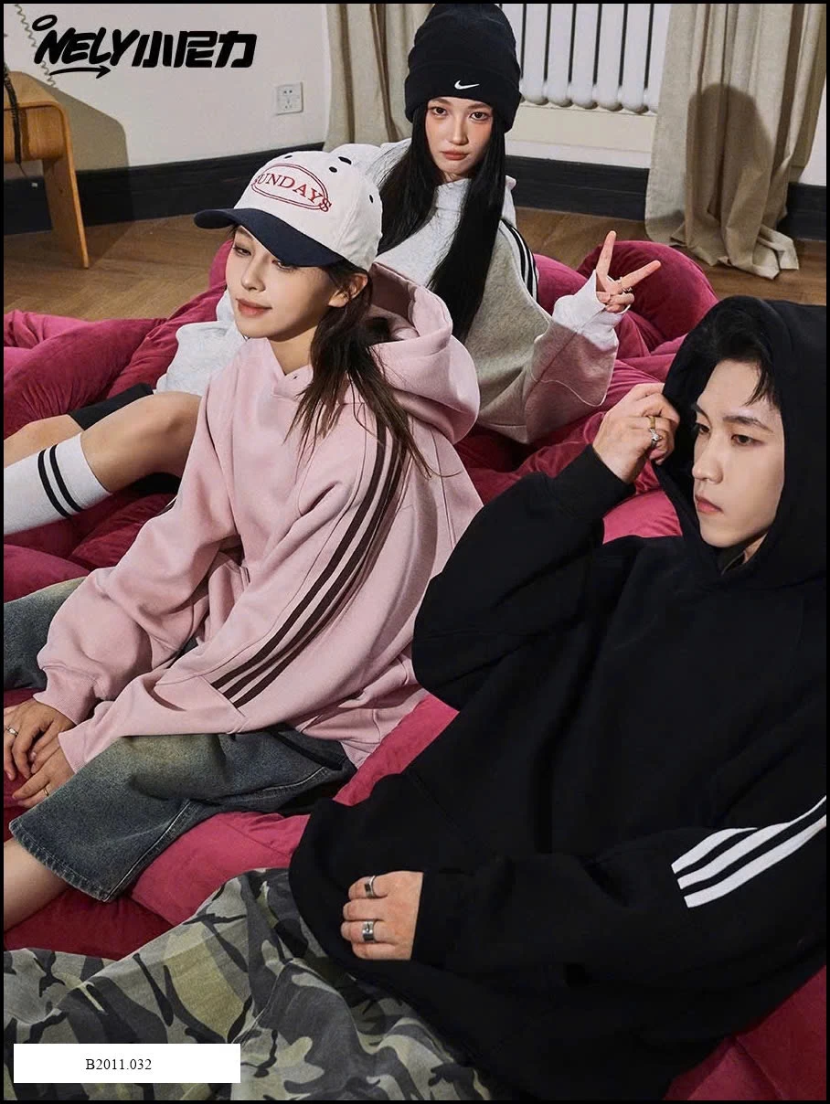 ÁO NỈ HOODIE KẺ SỌC NELLY Giá sỉ 270k