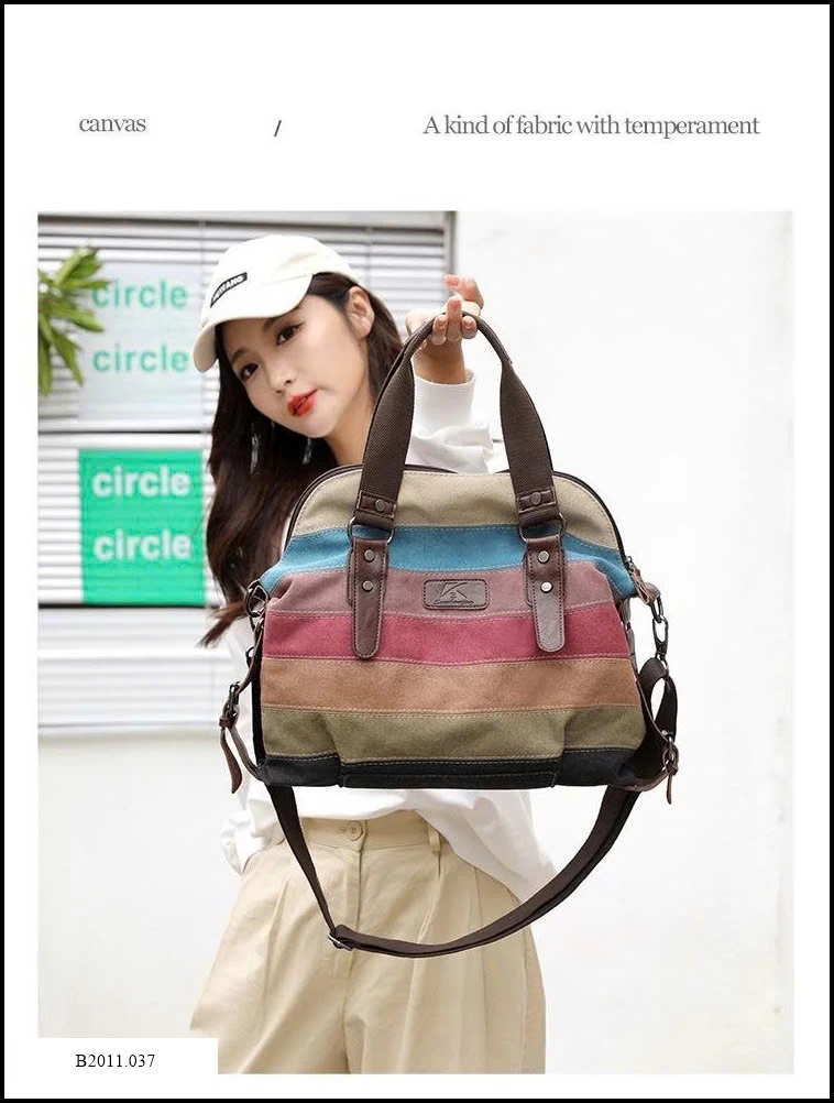 TÚI XÁCH VẢI KẺ SỌC CỠ LỚN Giá sỉ 230k