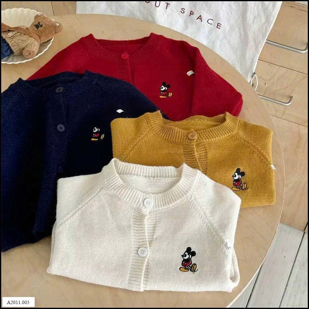 ÁO LEN CARDIGAN THÊU MICKEY Giá sỉ 129k