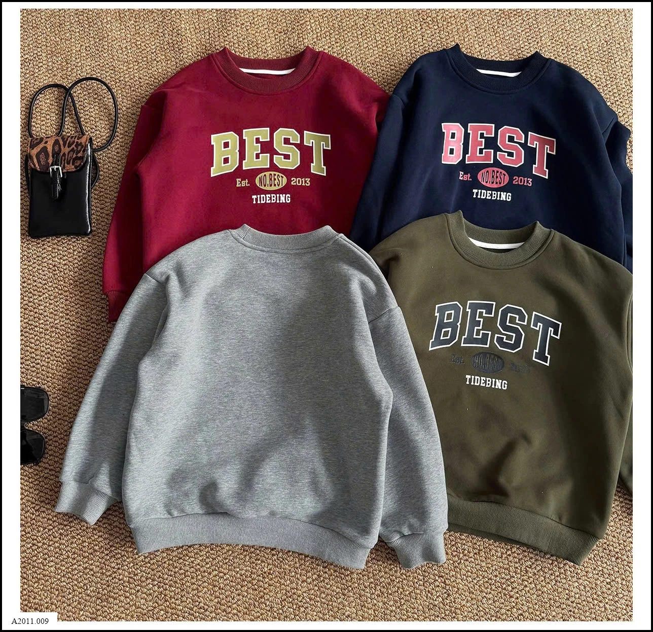 ÁO NỈ CHỮ AOAOKIDS Giá sỉ 165k