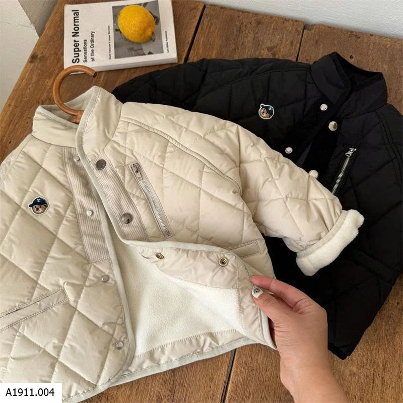 ÁO KHOÁC THÊU GẤU TÚI NGỰC MMY   Giá sỉ 252k