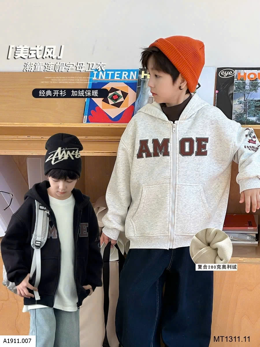 ÁO KHOÁC NỈ AMBB KIDS  Giá sỉ 90-150: 238k  160: 265k  170: 292k 