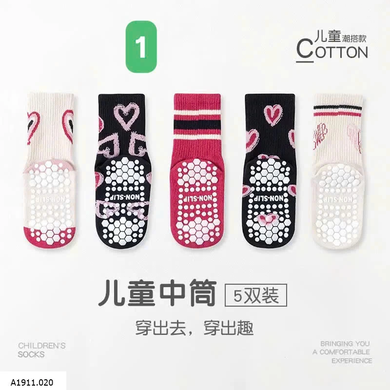 SET 5 ĐÔI TẤT CHỐNG TRƯỢT CHO BÉ Giá sỉ 79k