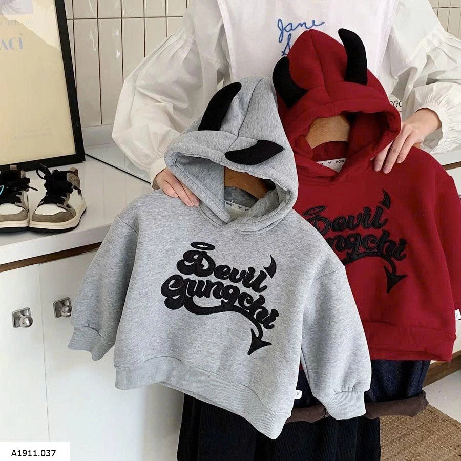 Áo nỉ hoddie sừng bé trai   Giá sỉ 181k