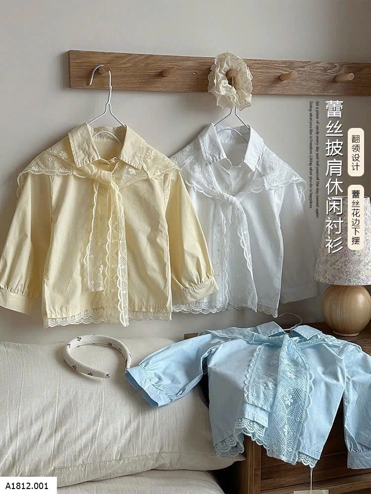 ÁO SƠ MI PHỐI REN BG Giá sỉ 175k