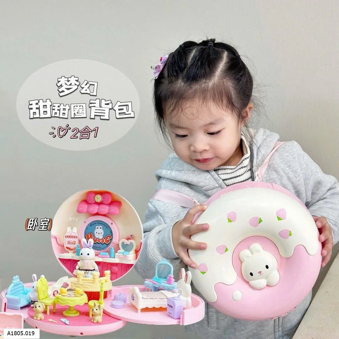 GOM SALE BỘ ĐỒ CHƠI BALO THỎ HỒNG  Sỉ 240k