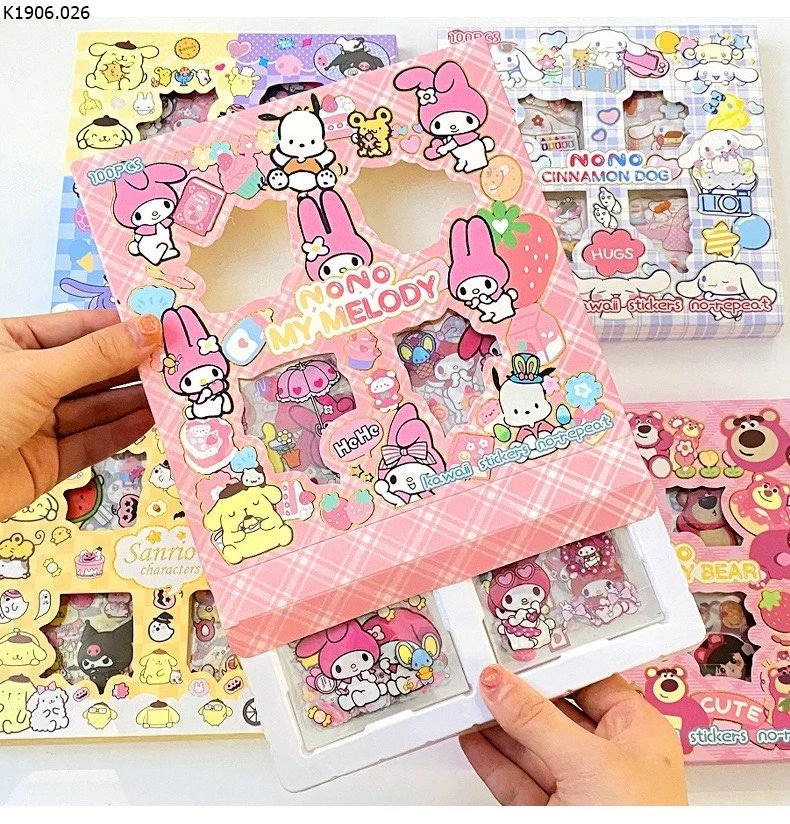 HỘP STICKER 100 MIẾNG CUTE Sỉ 34k/ 1 sét 100 miếng