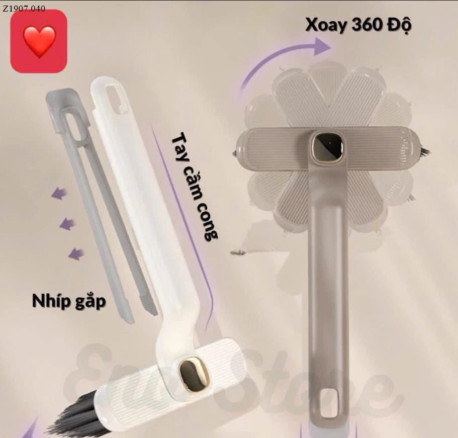 CỌ VỆ SINH KÈM NHÍP GẮP NẮP CỐNG Sỉ 45k/1 set 2 cái mix màu