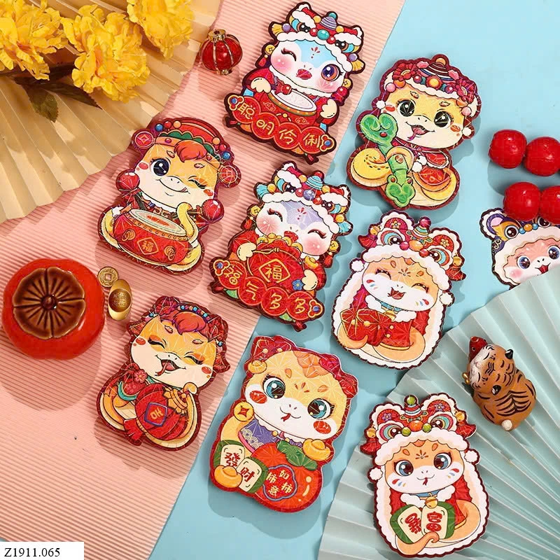 SET 48C LÌ XÌ CON RẮN   Sỉ 67k/ 1 set 48c mix 8 mẫu