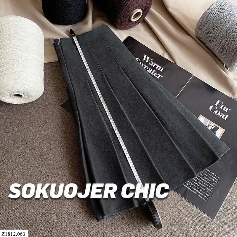 CHÂN VÁY XẾP LY TONE TÂY hãng SOKUOJER CHIC  Sỉ 130k