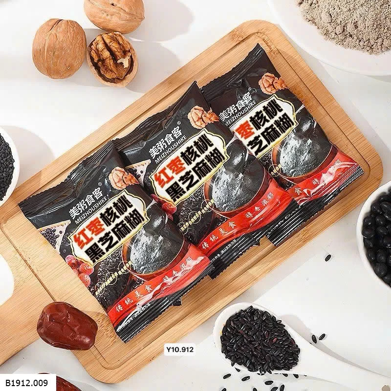 BỘT MÈ ĐEN ÓC CHÓ, TÁO ĐỎ Giá sỉ 100k /2 Gói tổng 1kg