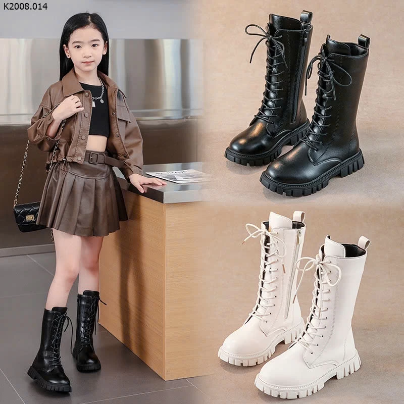 Boot cổ cao dây buộc trơn cá tính   Sỉ sz 27-32: 148k  sz 33-37: 158k 