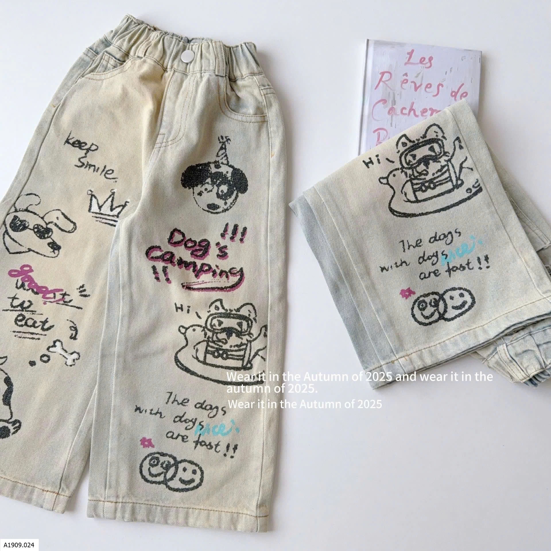 QUẦN JEAN SUÔNG HOẠT HÌNH BG   Giá sỉ 189k