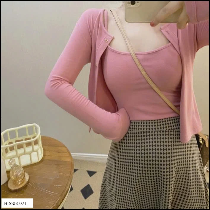 SET SET CARDIGAN + ÁO 2 DÂY Giá sỉ 105k/setA