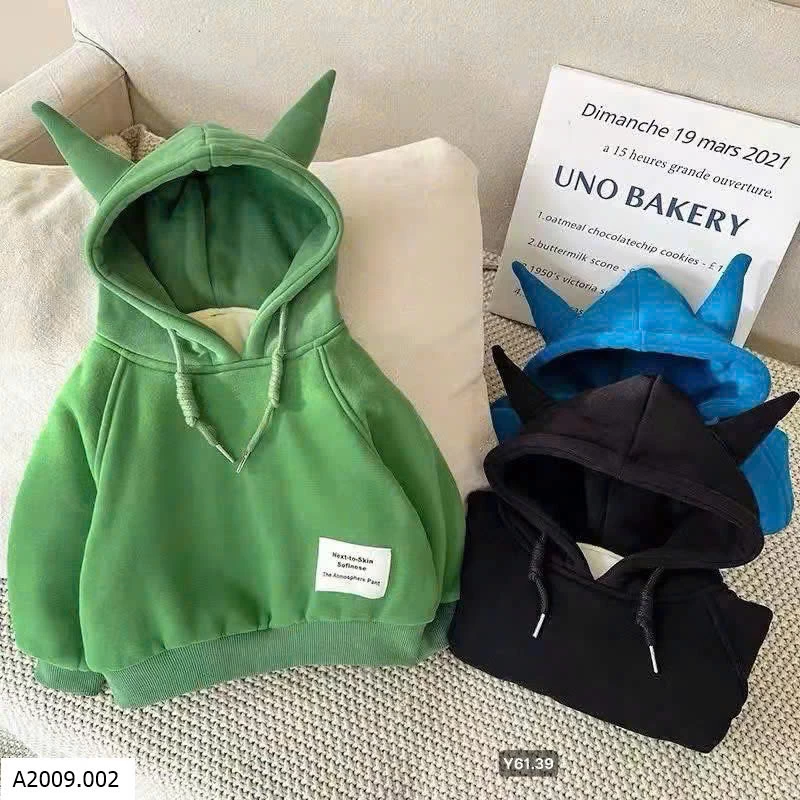 ÁO HOODIE CÓ SỪNG CHO BÉ   Giá sỉ 130k
