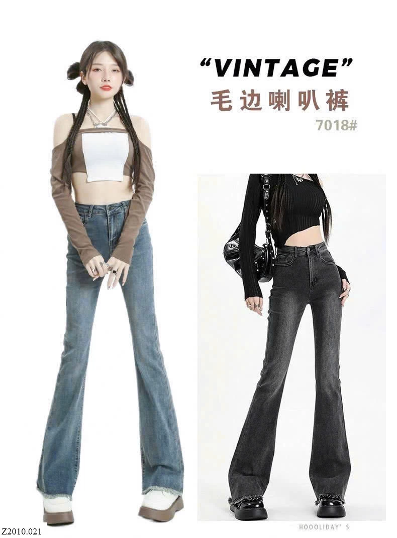 QUẦN JEAN ỐNG LOE NỮ TUA GẤU Sỉ 129k