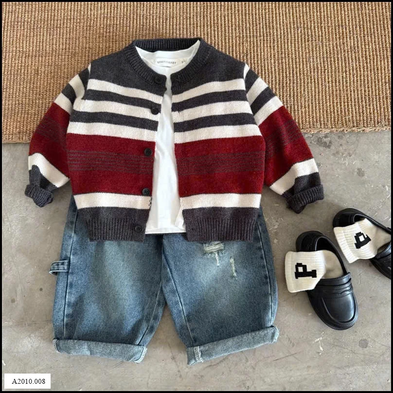 ÁO LEN CARDIGAN KẺ MMY Giá sỉ 135k