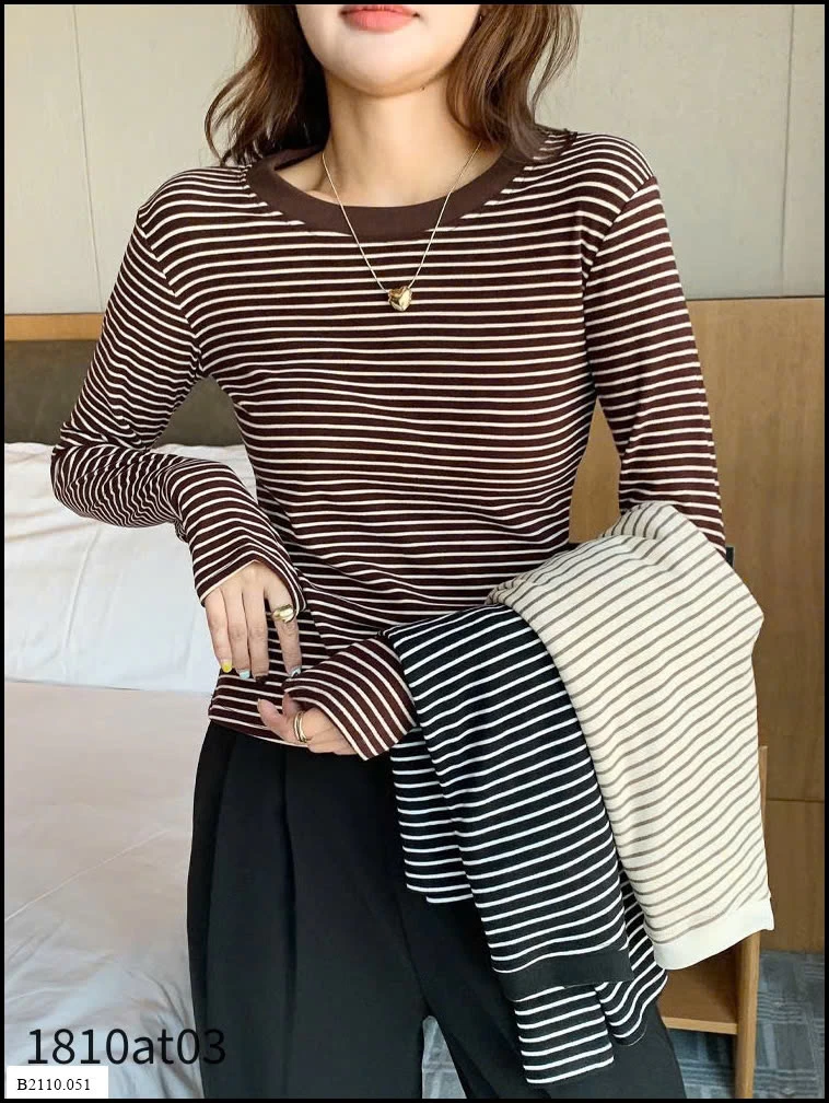 ÁO THUN KẺ DÀI TAY Giá sỉ 85k