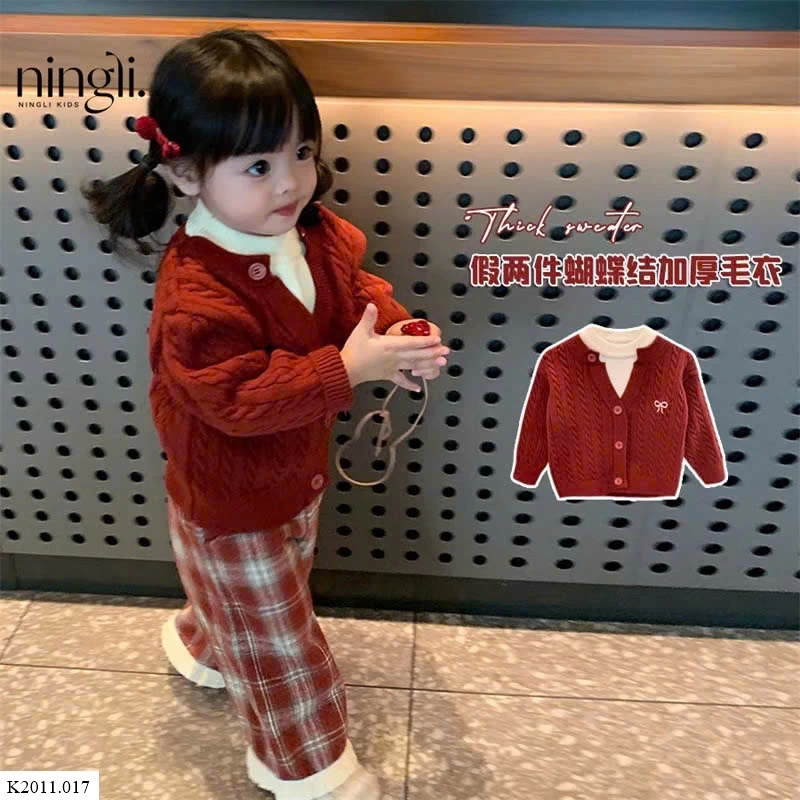 SET ÁO CARDIGAN MIX QUẦN KẺ BÉ GÁI Sỉ 300k