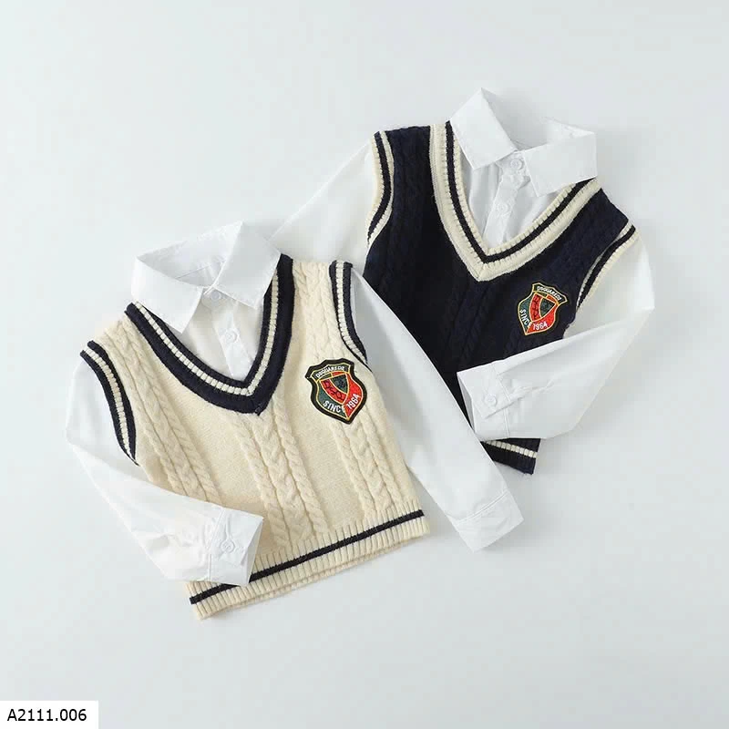 ÁO LEN GILE PHỐI SƠ MI GIẢ HAI LỚP Giá sỉ 115k