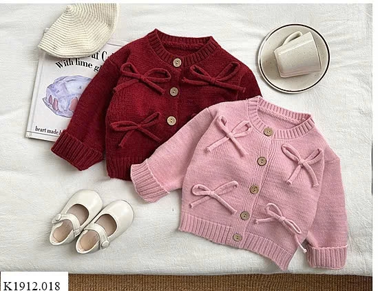 ÁO LEN CARDIGAN NƠ  Sỉ 136k