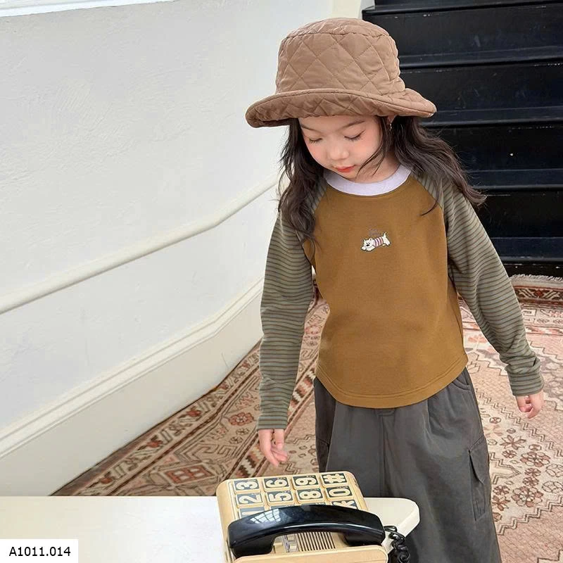 ÁO NỈ TAY PHỐI MÀU AMBB  Giá sỉ 90-150: 130K A