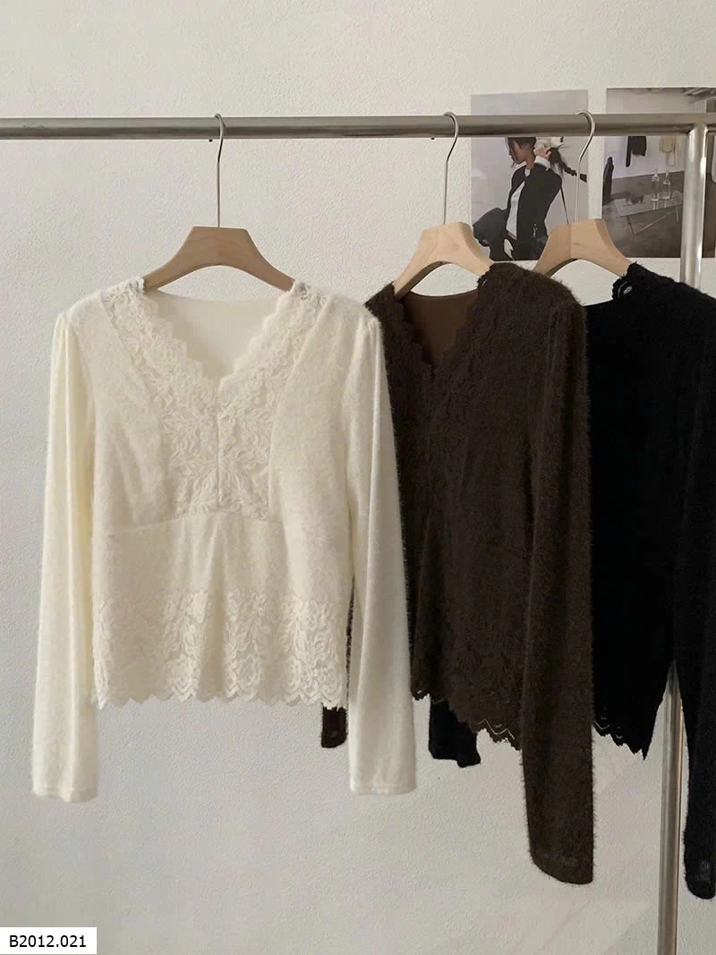 ÁO CỔ V PHỐI REN NỮ  Giá sỉ 155k