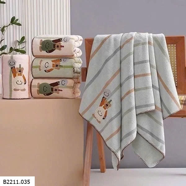 COMBO 2C KHĂN TẮM THÊU GẤU SZ ĐẠI Giá sỉ 124k/ combo 2c mix màu