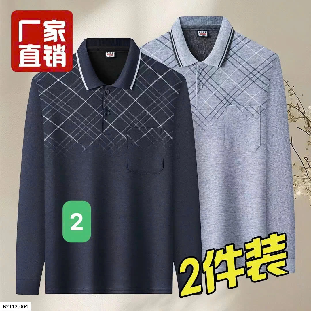 SET 2 ÁO POLO DÀI TAY NAM TRUNG NIÊN Giá sỉ 140k