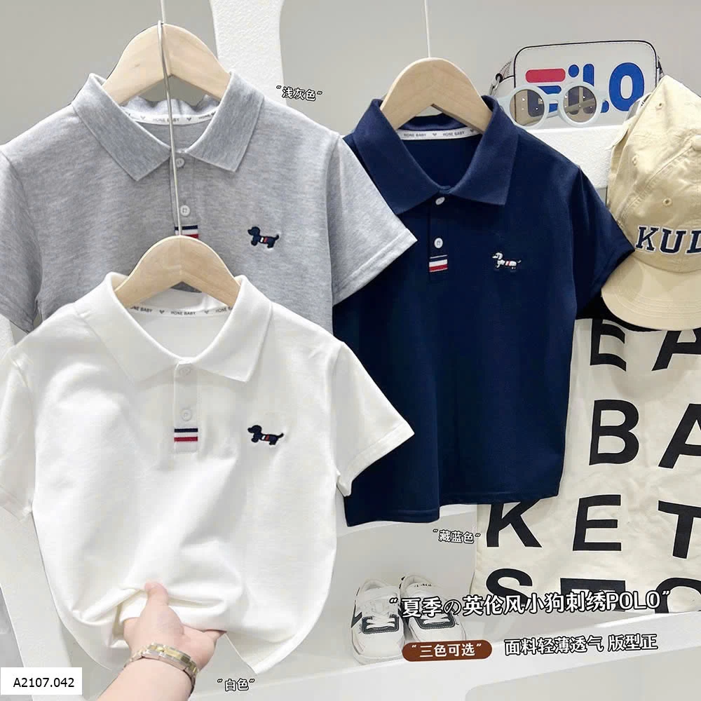ÁO POLO CỘC TAY THÊU CÚN KACADY  Sỉ 91k
