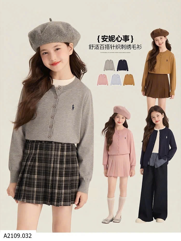 ÁO LEN CỔ TRÒN THÊU NGỰA AMYBABY   Giá sỉ 252k