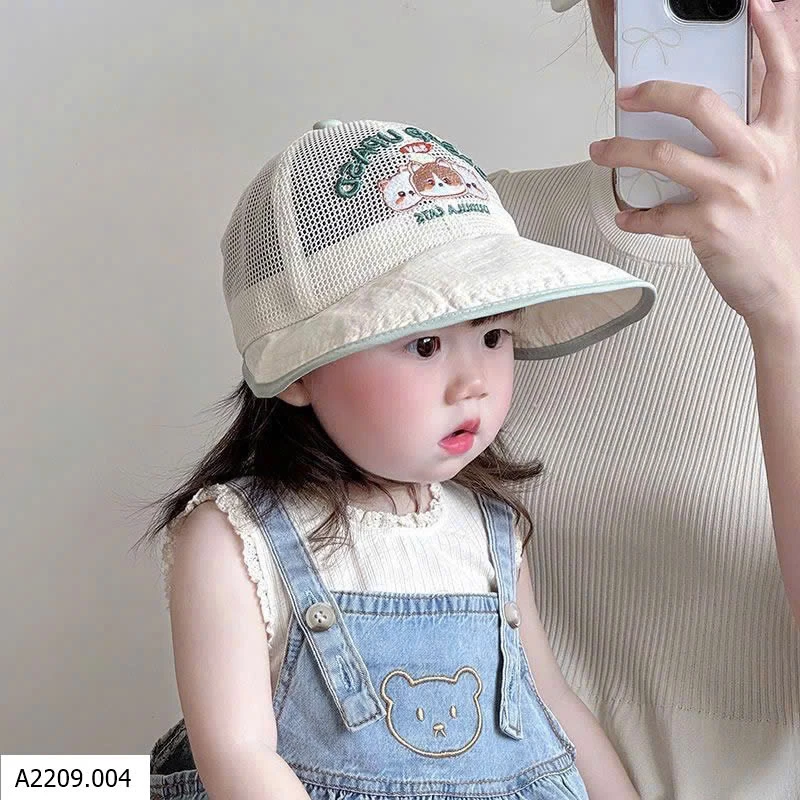 MŨ LƯỚI VÀNH RỘNG HÌNH MÈO   Giá sỉ 45k