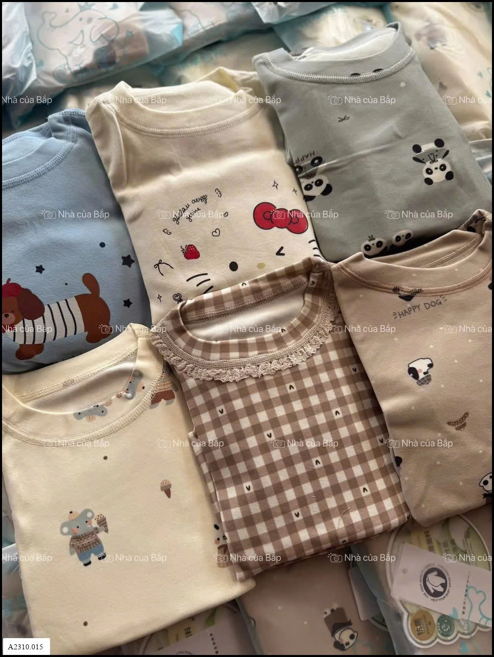 BỘ COTTON DÀI TAY TRẺ EM Giá sỉ 80-120   65k/b           130-160   75k/b