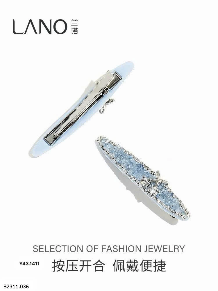 Kẹp tóc đính đá hãng LANO Giá sỉ 180k/1 sét 2c kẹp cùng màu.