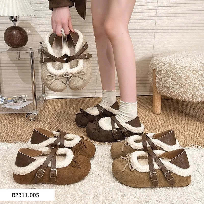 GIÀY BÚP BÊ LÓT LÔNG QUAI CHÉO NỮ Giá sỉ 225k